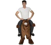 Mom Ride-on Bear Man Costume Marron