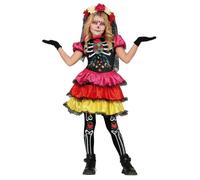 Déguisement Catrina Jour Des Morts Coloré Fille Multicolore
