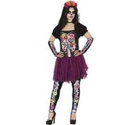 déguisement catrina squelette fleuri femme - s - noir - guirca 79808 Noir G