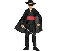 Fiestas Guirca Déguisement de Zorro avec cape Garçon Noir 5-6 ans