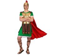 DEGUISE TOI - Déguisement Centurion Romain Homme - Tunique - Cape - Casque - M - Vert - Déguisements adultes - 100% Polyester - Lavable à la main - Carnaval