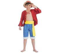 Déguisement - CHAKS - Luffy One Piece - 4 pièces - 7-8 ans - Licence officielle 7-8 ans