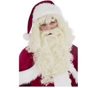 Déguisement - CHAKS - Perruque et Barbe Pere Noël Naturel Haut De Gamme Beige - Adulte - Intérieur - Blanc crème