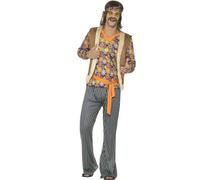 Déguisement Chanteur Hippie Années 60 Homme Medium Multicolore
