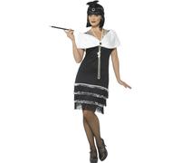 Déguisement Charleston Années 20 Noir Avec Étole Femme Small Multicolore