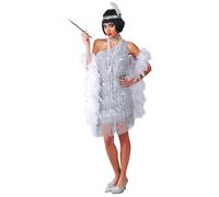 Déguisement Charleston Argent Femme Gris, Argent