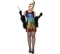 Déguisement charleston coloré femme - Sequins multicolores - M / L M/L