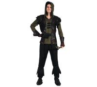 DEGUISE TOI - Déguisement chasseur archer homme - Haut - Pantalon - Ceinture avec poches - Gants - Sur-bottes - L - Vert - Déguisements adultes - 100% Polyester - Lavage à la main - Carnaval