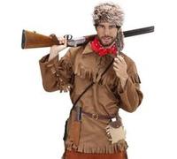 Widmann Costume trappeur homme – Veste et chapeau – Taille S Marron