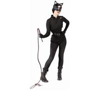 Déguisement Chat Femme - PTIT CLOWN - Chatwoman - Combinaison Ceinture Loup Serre-tête - Noir Polyester
