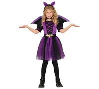 FIESTAS GUIRCA Déguisement Fille Chauve-Souris Violet - Costume Fille Chauve-Souris avec Serre tête Chauve-Souris, Robe Tutu et Ailes - Costumes Halloween Filles Âge 3-4 Ans