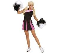 W WIDMANN MILANO Party Fashion, Déguisement cheerleader adulte, comprend une Robe, design chic rose et noir, confort optimal, Déguisement pour Adulte, Taille S, Noir
