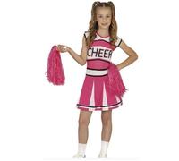 DÉGUISEMENT CHEERLEADER POM-POM GIRL ROSE FILLE 7-9 ans