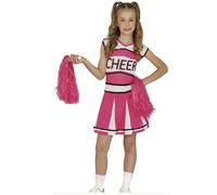 FIESTAS GUIRCA Charmant Déguisement de Pom-Pom Girl Rose - Uniforme de Pom-Pom Girl Rose - Costume Enfants - Filles Âge 5-6 Ans