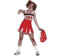 DÉGUISEMENT CHEERLEADER USA ZOMBIE ADO 14/16 ANS Blanc / Rouge, Bordeaux 14-16 ans