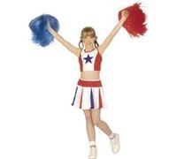 W WIDMANN MILANO Party Fashion - Costume enfant cheerleader, jupe et top, lycée, football américain