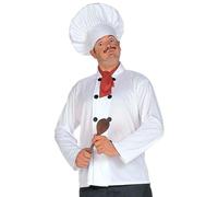 Déguisement chef cuisinier adulte - WIDMANN - Tenue complète avec toque, foulard et veste blanche