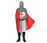 Déguisement Chevalier Croisé Homme, Taille Unique Rouge