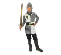 P'TIT CLOWN - Déguisement Chevalier Garçon - Costume Médiéval Enfant - Parfait pour Carnaval, Cosplay, Fêtes Costumées et Évènements à Thème Moyen Age (Gris, 3-4 ans)