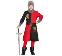 Fiestas Guirca - Costume Chevalier médiéval Guerrier rouge et noir Enfants 10-12 ans