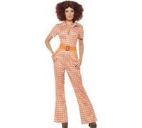 Déguisement Chic Années 70 Femme, Taille Medium Orange