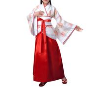 Déguisement Chinois Fille Hanfu Traditionnel - Robe Princesse Fée Dynastie Tang avec Manches Larges & Ceinture, Costume Ancien Enfant pour Carnaval, Nouvel an, Halloween & (A01-White, 2-3Years)