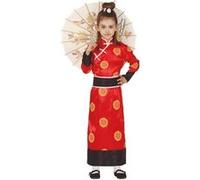 déguisement chinoise kimono rouge fille - 3/4 ans - rouge - guirca 83634 Rouge G