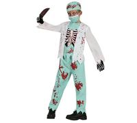 Déguisement Chirurgien Zombie Squelette Garçon 10/12 ans - Vert - Halloween 5-6 ans