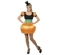 Déguisement citrouille chic adulte - SMIFFY'S - Citrouille chic adulte 44/46 - Polyester - Noir, orange et vert