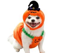 Déguisement Citrouille pour Chien - Chapeau Chiot Citrouille - Déguisement Cosplay pour Chiot Vêtement Chaud D Automne Hiver pour Fête À Thème Halloween Promenade Quotidienne Et