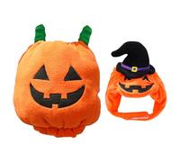 Déguisement Citrouille pour Chien - Chapeau Chiot en Forme De Citrouille | Tenue Confortable Cosplay Chien pour Fête Halloween Automne Hiver Promenades Quotidiennes