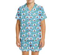 Deguisement Citrouille,Pyjama d'halloween pour garçon Haut à Manches Longues Pantalon Confortable Tenue Festive en Deux pièces pour garçons (Light Blue, 4-5 Years)