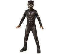 Rubies - Avengers Officiel - Déguisement Enfant Classique Black Panther - Taille 9-10 Ans - Costume Super Héros Marvel avec Combinaison Intégrale, Couvre-Bottes et Masque - Pour Halloween, Carnaval
