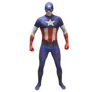 Déguisement classique Captain America adulte Morphsuits - Bleu - Homme M