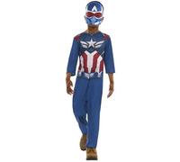 DÉGUISEMENT CLASSIQUE CAPTAIN AMERICA ENFANT 3/4 ANS Bleu, Turquoise, Ciel, Marine 9-10 ans