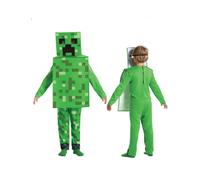 Déguisement Classique Creeper Minecraft Enfant - Taille: 7 - 8 Ans (124 - 136 Cm) Vert