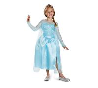 Déguisement Classique Elsa La Reine Des Neiges Fille - Taille: 5 - 6 Ans (109 - 126 Cm)) Bleu