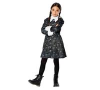 RUBIES Costume Wednesday Addams per Bambina, Abito Stampato, Wednesday Ufficiale
