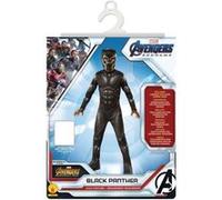 RUBIE'S Avengers Officiel - Déguisement Enfant Classique Black Panther - Taille 7-8 Ans - Costume Super Héros Marvel avec Combinaison Intégrale, Couvre-Bottes et Masque - Pour Halloween, Carnaval