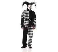 Déguisement clown Arlequin d'Halloween homme noir - Noir - M