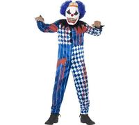 Déguisement Clown Arlequin Enfant Halloween, Taille 10 Ã 12 Ans Multicolore