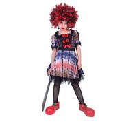 Déguisement clown effrayant fille - 6-8 ans (116 cm) - Blanc - Multicolore - Intérieur 14 ans