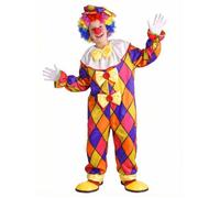 Déguisement Clown enfant - Multicolore - Combinaison, Collant, Chapeau - Mixte - A partir de 3 ans 7-9 ans