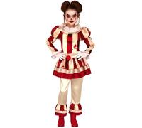 Déguisement Clown Halloween Fille - NO NAME - Clown - Rouge - Polyester - Enfant 7-9 ans