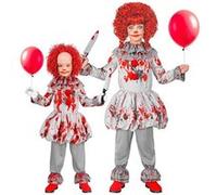 W WIDMANN MILANO Party Fashion - Costume enfant clown vintage d'horreur, avec robe, collerette et couvre-chaussures, pour Halloween, carnaval