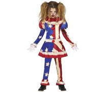 Déguisement Clown - Patriotique - Fille - 3/4 Ans - Satiné - Halloween - Rouge 3-4 ans