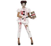 Déguisement Clown Pierrot Sanguinaire Femme Blanc - Halloween M