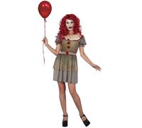 DEGUISE TOI - Déguisement clown psycho femme - Robe - S - Rouge - Déguisements adultes - 100% Polyester - Lavage à la main - Halloween