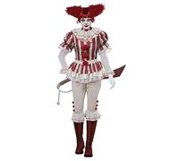CALIFORNIA COSTUMES Déguisement clown psycho rayé luxe femme - Blanc - L (42/44)