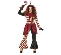 DÉGUISEMENT CLOWN TERRIFIANT FEMME S Rouge, Bordeaux M